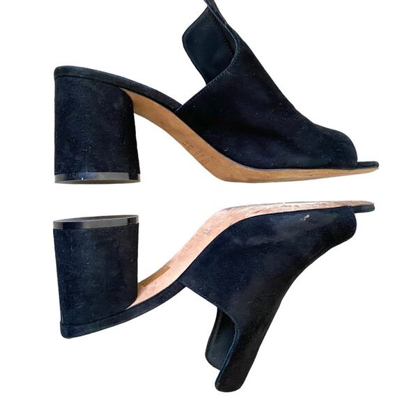 Vince Black Tanay Suede Leather Slide Mule Block Heel size 9 - Picture 8 of 11